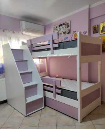 σκαλοπάτια-σκαλιά με ντουλάπι αποθήκευσης για κουκέτες ή υπερυψωμένα κρεβάτια  