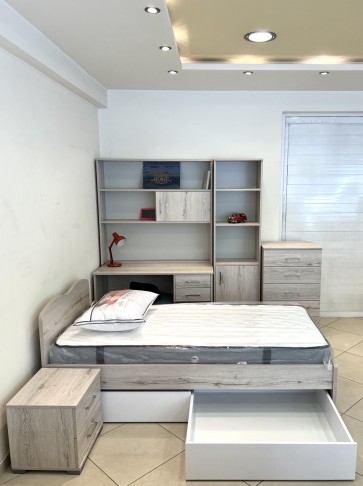 Κρεβάτι οικονομικό από μοριοσανίδα για στρώμα 90χ190 μονό με δυνατότητα αποθηκευτικών συρταριών