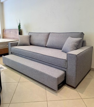 Κρεβάτι καναπές σε πολλά υφάσματα και χρώματα με δυο στρώματα ύπνου και συρόμενο κρεβάτι 