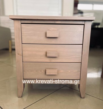 Κομοδίνο μασίφ πεύκο με τρία συρτάρια σετ των κρεβατιών της μασίφ σειράς