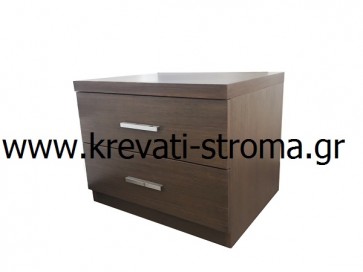 κομοδίνο mdf δρυς με inox