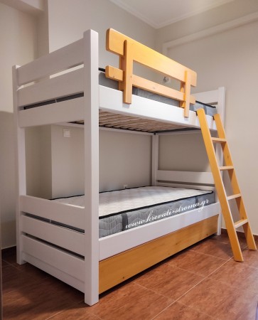 Διώροφο κρεβάτι για στρώμα  110χ190 ημίδιπλο μασίφ με ενισχυμένες κολώνες  