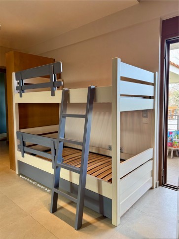 Koυκέτα μασίφ οξιά σε ημίδιπλη διάσταση ενισχυμένη