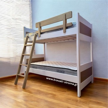 Διόροφη κουκέτα μασίφ ξύλο πεύκο για 90x190 στρώμα 