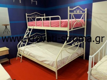 Κουκέτα μονή επάνω ημίδιπλή ή διπλή κάτω για κοιμίζει 3 άτομα από σίδερο μέταλλο,μια έξυπνη ιδέα για μικρούς χώρους Κουκέτα μονή επάνω ημίδιπλή ή διπλή κάτω για κοιμίζει 3 άτομα από σίδερο μέταλλο,μια έξυπνη ιδέα για μικρούς χώρους