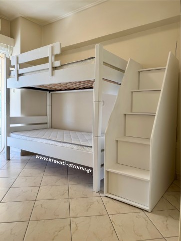 Κουκέτα μονή διαιρούμενη μασίφ με σκαλοπάτια για αποθήκευση