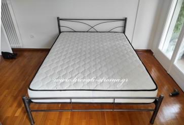Μεταλλικό σιδερένιο κρεβάτι για στρώμα 150χ200 ή 160χ200 γκρι σφυρήλατο 