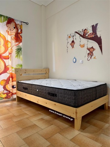 Κρεβάτι από οικολογικό μασίφ ξύλο πεύκο σε διαστάσεις μονό (090 στρώμα),ημίδιπλο (110 στρώμα) με βαφή οικολογική νερού (νερόχρωμα) για γονείς που ψάχνουν το καλύτερο για τα παιδιά τους