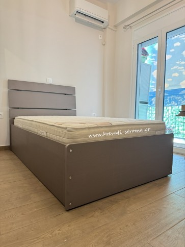 Κρεβάτι ημίδιπλο για 110 στρώμα minimal μοντέρνο με μηχανισμό ανάκλισης με ορθοπεδικό πλαίσιο για αποθηκευτικό χώρο μπαούλο