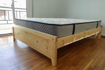 Βάση κρεβατιού από μασίφ ξύλο σε φυσική απόχρωση για διπλό στρώμα Βάση κρεβατιού από μασίφ ξύλο σε φυσική απόχρωση για διπλό στρώμα