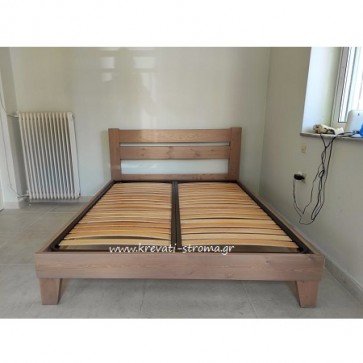 Κρεβάτι ξύλινο διπλό για στρώμα 1.50x200 μασίφ κατάλληλο για συνθήκες υγρασίας