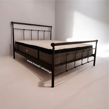 Κρεβάτι από σίδερο-μέταλλο ημι μασίφ σε χρώμα σκουριάς