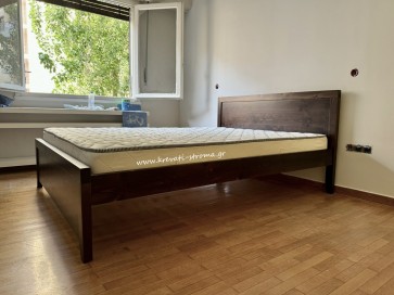 Σκελετός κρεβατιού διπλό για 150 x 200 στρώμα μασίφ ξύλο πεύκο ετοιμοπαράδοτο