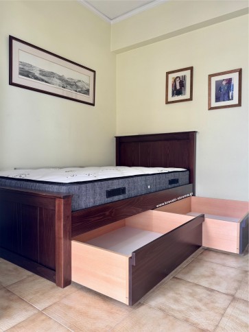 Κρεβάτι με αποθηκευτικά συρτάρια οξιά κλασικό , διαχρονικό 
