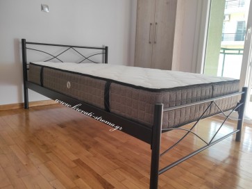 Κρεβάτι μεταλλικό για στρώμα 150χ200 διπλό μαύρο ματ Κρεβάτι μεταλλικό για στρώμα 150χ200 διπλό μαύρο ματ