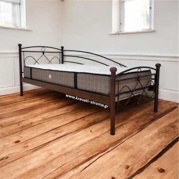 Κρεβάτι και καναπές από σίδερο-μέταλλο για στρώμα μονό 090 χ 190 σε 6 χρώματα