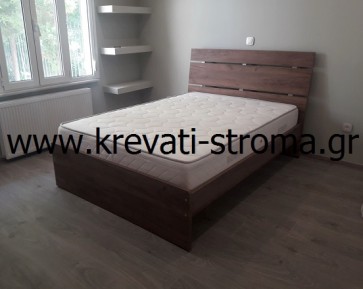 Κρεβάτι μοντέρνο διπλό και υπέρδιπλο ξύλινο δρυς-βακελίτης σε πολλά χρώματα και διαστάσεις 