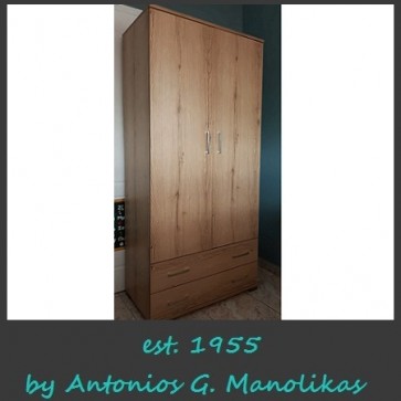 Ντουλάπα υψηλής πυκνότητας μελαμίνης με δύο συρτάρια και δύο ντουλάπια 90 πόντους φάρδος σε πολλά χρώματα και διαστάσεις