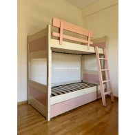 Διόροφη κουκέτα κρεβάτι ξύλινη μασίφ που μελλοντικά γίνεται δύο μονά κρεβάτια