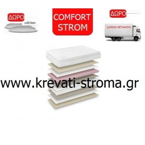 Στρώμα ορθοπεδικό comfort strom elegant με ανώστρωμα από 81 έως 90 πόντους φάρδος και δωρεάν μεταφορικά και πλενόμενο μαξιλάρι