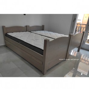 Δυο μονά κρεβάτια που μελλοντικά γίνονται κουκέτα με συρόμενο κρεβάτι