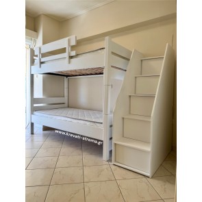 Κουκέτα μονή διαιρούμενη μασίφ με σκαλοπάτια για αποθήκευση