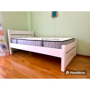 Kρεβάτι λευκό με τετράγωνες κολώνες για στρώμα 90χ190 σε όλες τις διαστάσεις και χρώματα