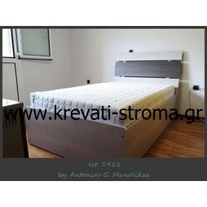 Κρεβάτι μονό minimal μοντέρνο με μηχανισμό ανάκλισης με ανατομικό τελάρο και μπουκάλες με αποθηκευτικό χώρο μπαούλο