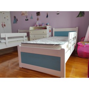 Κρεβάτι ημίδιπλο για στρώμα 110 πόντους φάρδος, μασίφ ξύλο 100% από πεύκο σε 20 + χρωματισμούς, κατάλληλο για παιδιά και έφηβους