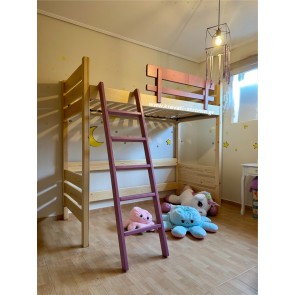 Ξύλινη σοφίτα - Υπερυψωμένο κρεβάτι μασίφ με δυνατότητα προσαρμογής διαστάσεων και χρωμάτων