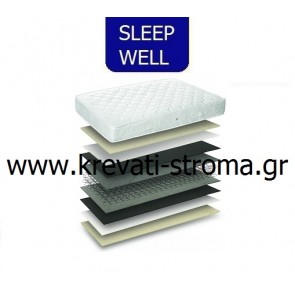 Στρώμα SLEEP WELL ' HARD 'για διαστάσεις από 141-150 c.m. σκληρό στρώμα 