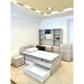 Ξύλινο δωμάτιο κομπλέ σετ με κρεβάτι ,γραφείο , συρταριέρα ,κομοδίνο για εφήβους