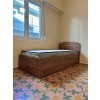 Κρεβάτι ξύλινο με μεγάλα αποθηκευτικά συρτάρια καφέ καρυδί ( παράγονται διάφοροι χρωματισμοί )
